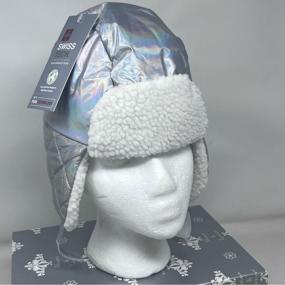 Swiss Tech Silver Irredentist Trapper Hat NWT - Picture 7 of 10